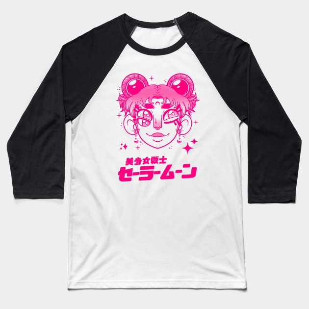 Sailor Senshi - Pink Baseball T-Shirt by LabRat